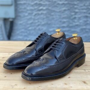 Rare Vtg 1940s Oxblood Phi Bates Patent Leather Wingtip Men Dress Shoe Size 10 C